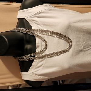 Reduced! 3 strand silver tone necklace